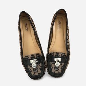 MK Hamilton Monogram Logo Loafers Preppy Ballet flats Square toe padlock office